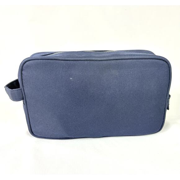 Authentic Prada Amber Homme Toiletry Travel Bag For Men Navy Blue Double Zipper - Picture 5 of 8